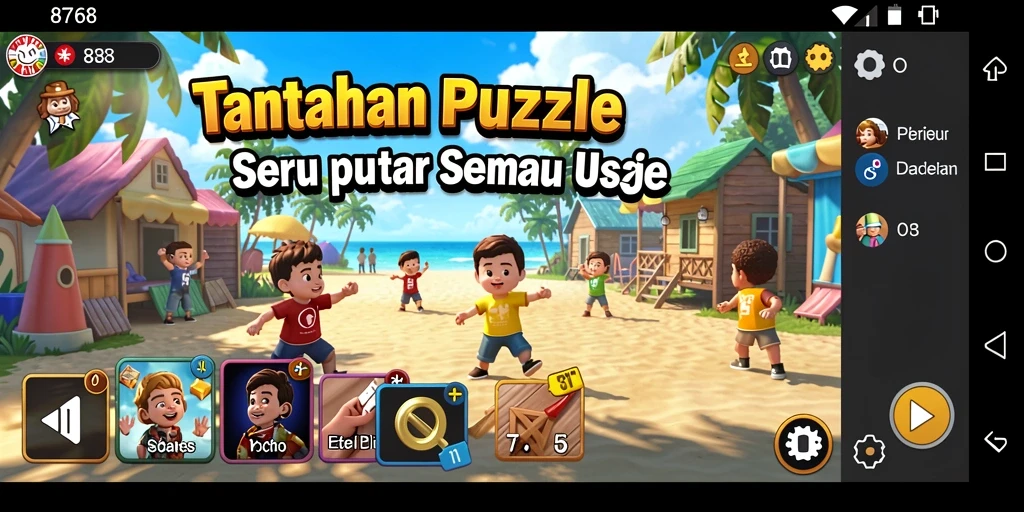 Screenshot menunjukkan gameplay dinamis dan tantangan Puzzle menarik.