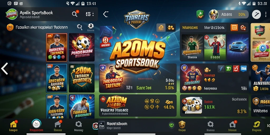 Tampilan gameplay yang menarik dari aplikasi A200M untuk taruhan olahraga.