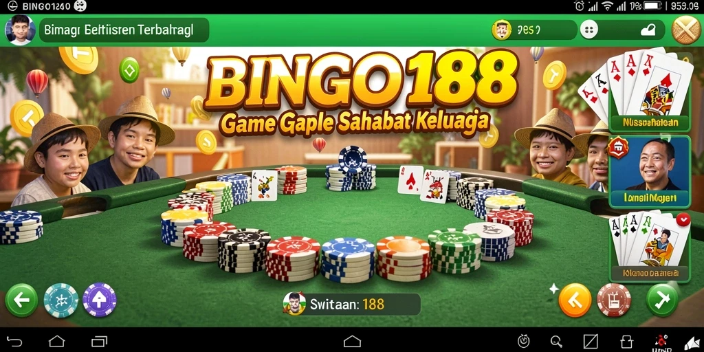 Tampilan gameplay Gaple yang seru dan interaktif di BINGO188.