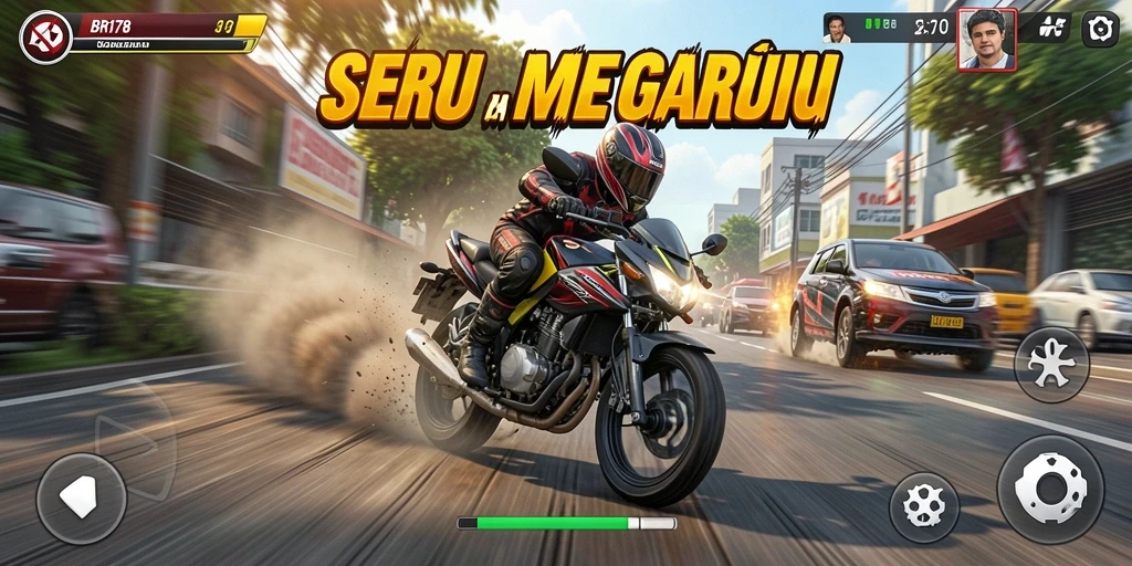 Tampilan gameplay seru dari game Motor Racing BRO178.