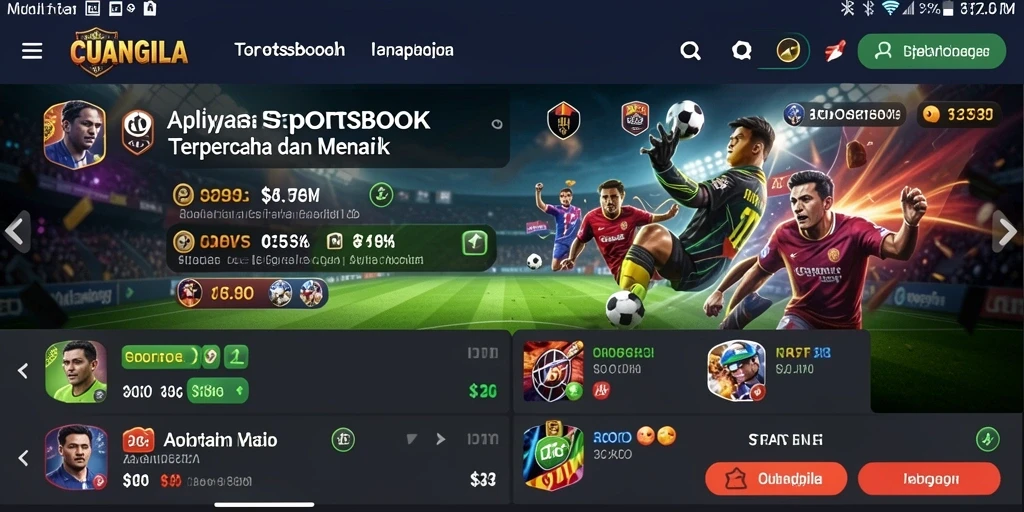 Tampilan layar utama CUANGILA dengan berbagai opsi taruhan.