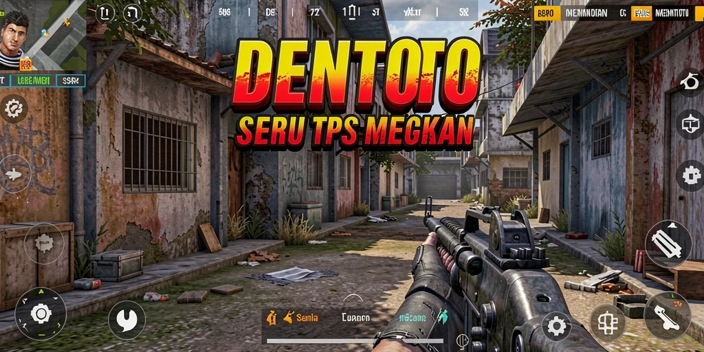 Screenshot gameplay DENTOTO menampilkan pertempuran intens dan grafis menawan.