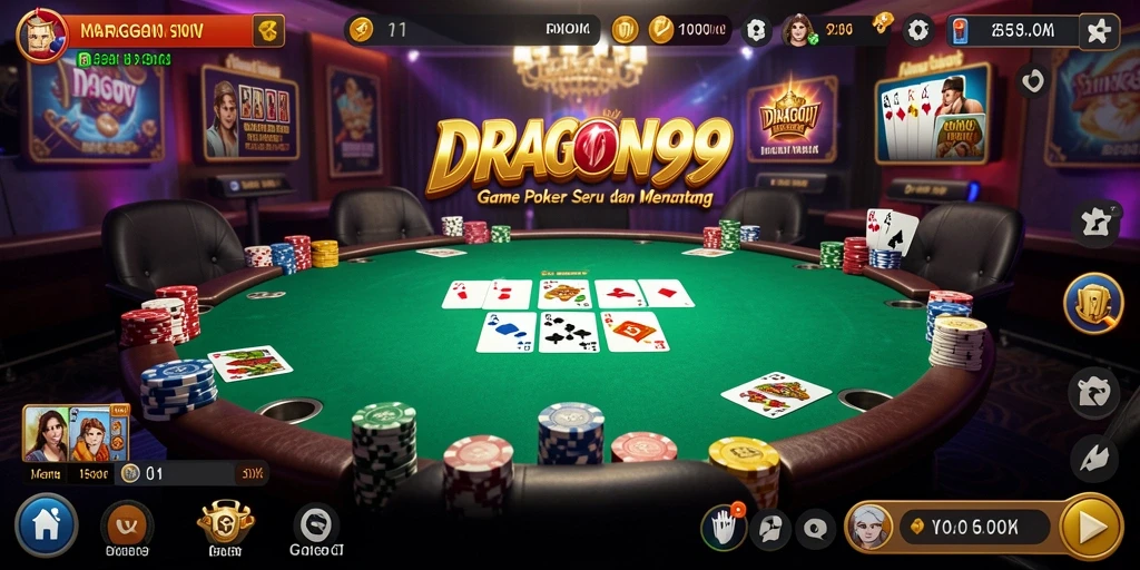 Tampilan gameplay Poker yang seru dan interaktif.