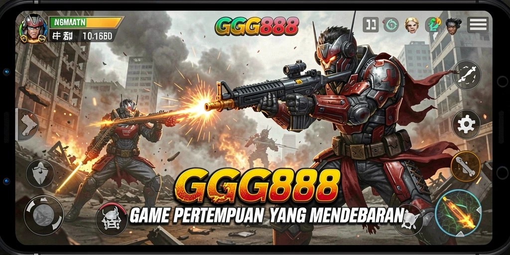 Tangkapan layar utama GGG888 menampilkan gameplay pertempuran yang menegangkan.