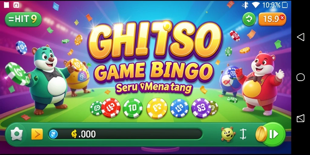 Screenshot utama HIT9 menunjukkan gameplay Bingo yang seru dan interaktif.
