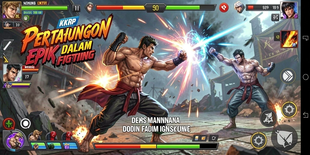 Screenshot dari gameplay KKRP yang menunjukkan pertarungan seru.