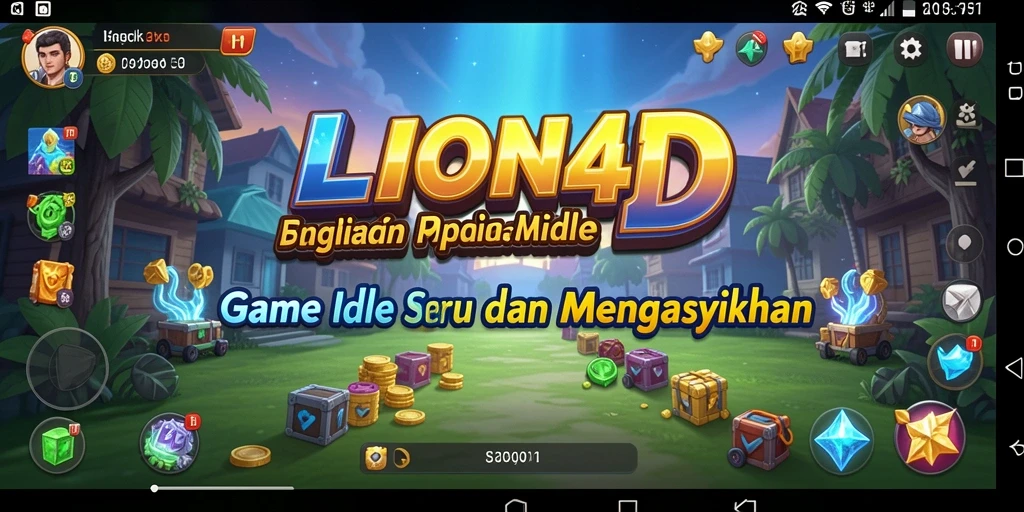 Tampilan screenshot utama LION4D menampilkan gameplay Idle yang seru.