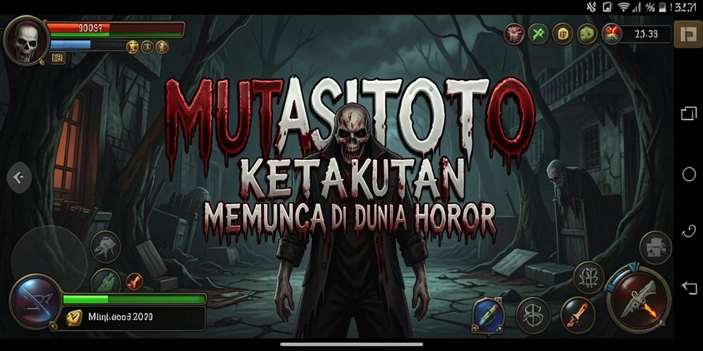 Tangkapan layar gameplay <strong>MUTASITOTO</strong> menampilkan suasana mencekam dan ketakutan yang nyata.