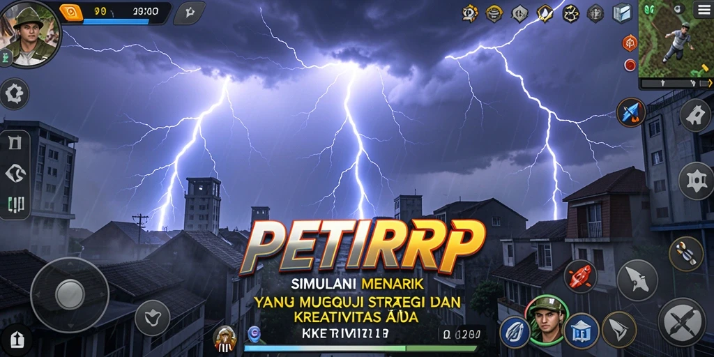 Gameplay PETIRRP yang menarik dengan elemen simulasi yang mendalam.