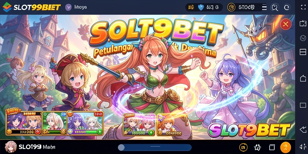 Tampilan gameplay SLOT99BET dengan karakter anime yang memukau.