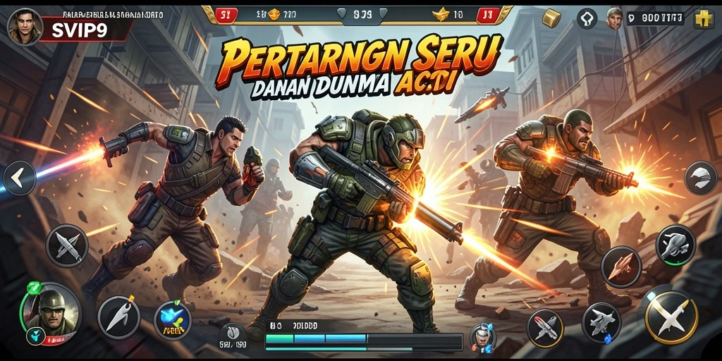 Screenshot gameplay SVIP9 yang menunjukkan aksi pertarungan yang mendebarkan.